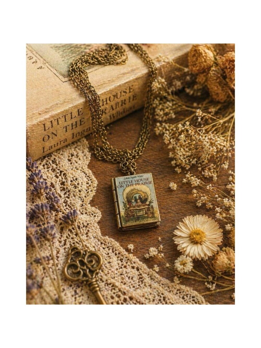 Little House On The Prairie Book Locket Necklace Laura Ingalls Fans  Tv Show